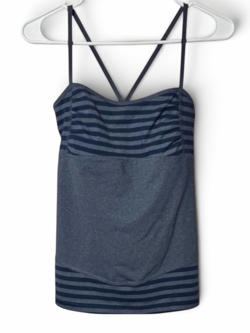Tonic Navy Striped Women's Bra Tank Top Size Medium